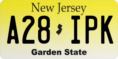 NJ license plate A28IPK
