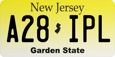 NJ license plate A28IPL