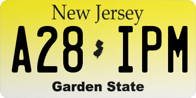 NJ license plate A28IPM