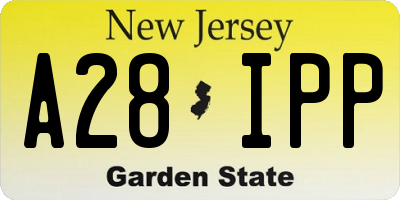NJ license plate A28IPP