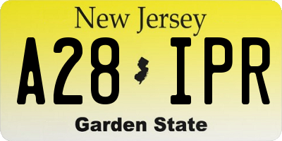 NJ license plate A28IPR