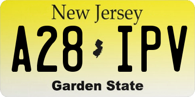 NJ license plate A28IPV
