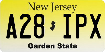 NJ license plate A28IPX