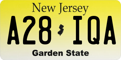 NJ license plate A28IQA