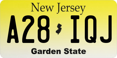 NJ license plate A28IQJ