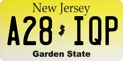NJ license plate A28IQP