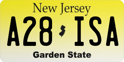 NJ license plate A28ISA
