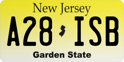 NJ license plate A28ISB