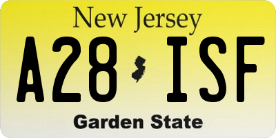 NJ license plate A28ISF