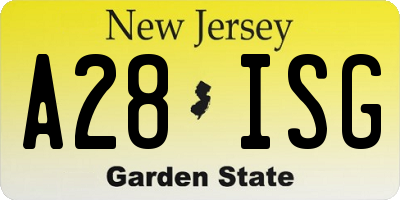 NJ license plate A28ISG