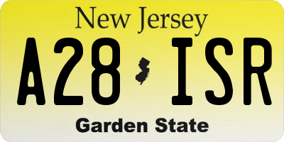 NJ license plate A28ISR