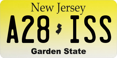NJ license plate A28ISS