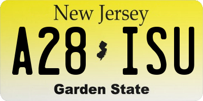 NJ license plate A28ISU