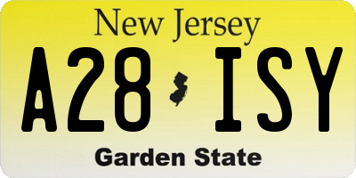NJ license plate A28ISY