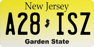NJ license plate A28ISZ