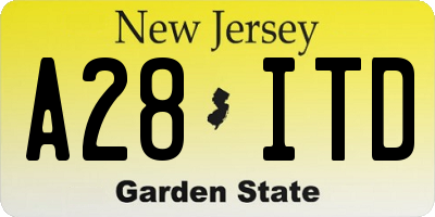 NJ license plate A28ITD