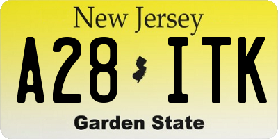 NJ license plate A28ITK