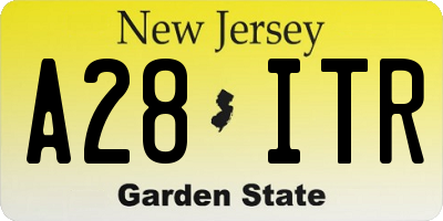 NJ license plate A28ITR