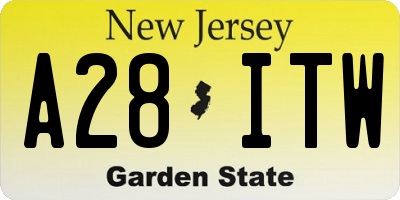 NJ license plate A28ITW