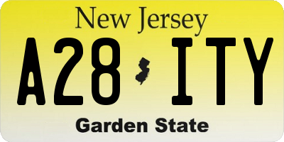 NJ license plate A28ITY