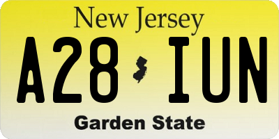 NJ license plate A28IUN