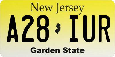 NJ license plate A28IUR
