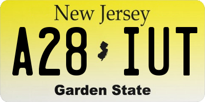 NJ license plate A28IUT