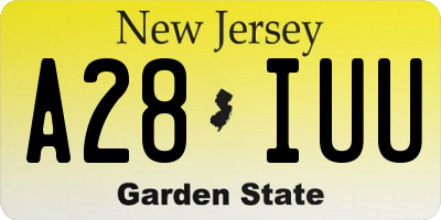 NJ license plate A28IUU