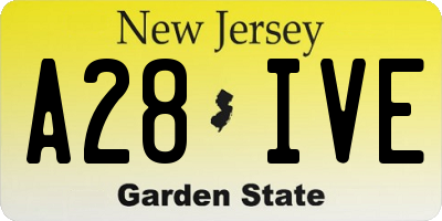 NJ license plate A28IVE