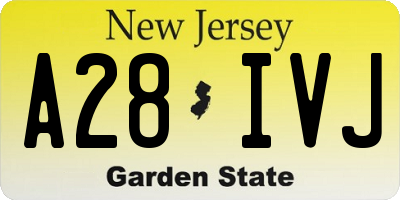 NJ license plate A28IVJ