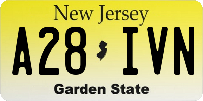 NJ license plate A28IVN