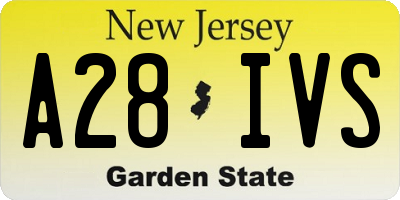 NJ license plate A28IVS
