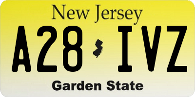 NJ license plate A28IVZ