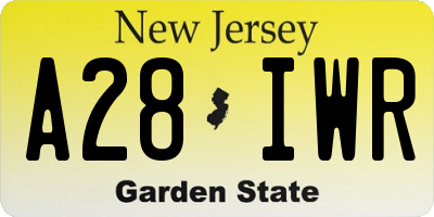 NJ license plate A28IWR