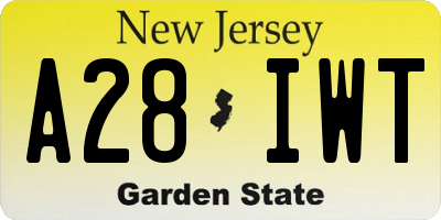 NJ license plate A28IWT