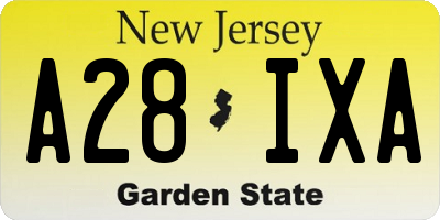 NJ license plate A28IXA