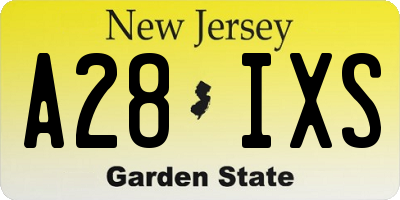 NJ license plate A28IXS