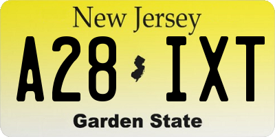 NJ license plate A28IXT