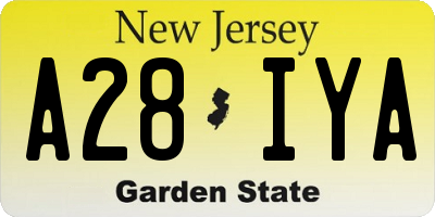 NJ license plate A28IYA