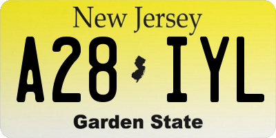 NJ license plate A28IYL