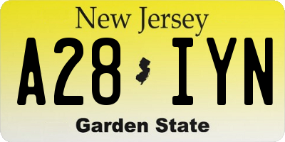NJ license plate A28IYN