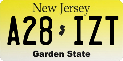 NJ license plate A28IZT