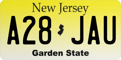 NJ license plate A28JAU