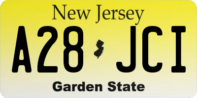 NJ license plate A28JCI