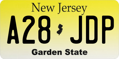 NJ license plate A28JDP
