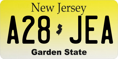 NJ license plate A28JEA
