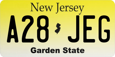 NJ license plate A28JEG