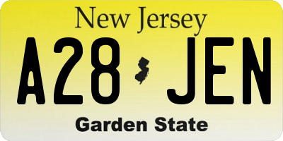NJ license plate A28JEN