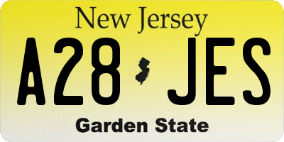 NJ license plate A28JES