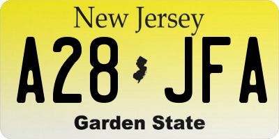 NJ license plate A28JFA